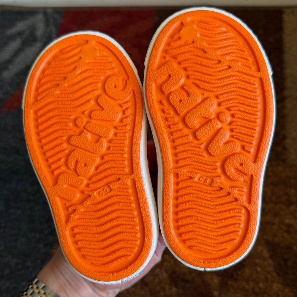 Native Jefferson Child City Orange & Shell White Slip On Shoes - Picture 3 of 6